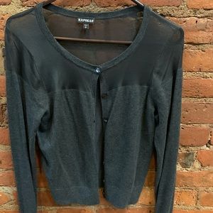 Gray button up sweater